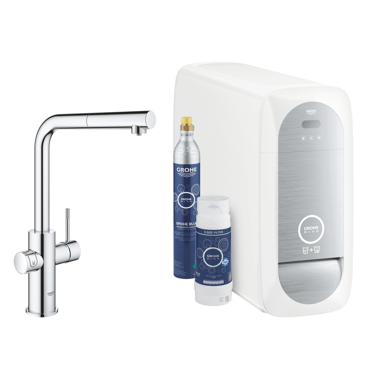 GROHE BLUE HOME U-AUSLAUF STARTER KIT MIT HERAUSZIEHBAREM MOUSSEURAUSLAUF