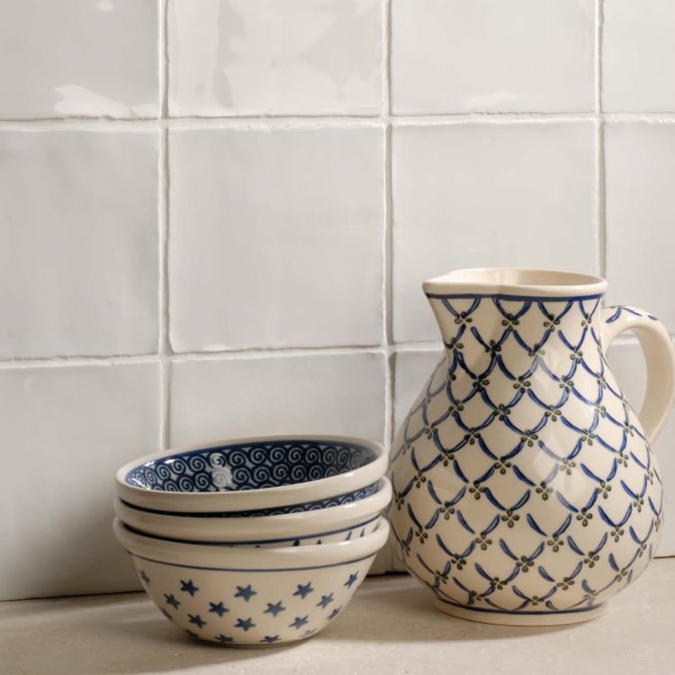 Handgefertigte Cosmopolitan Papyrus Keramikfliese 13x13 cm