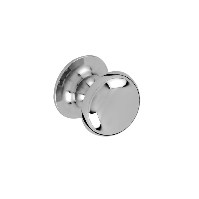 Runder Möbelknopf aus verchromtem Metall für Schrank oder Kommode Glänzender, runder Möbelknopf aus Chrom, geeignet für Schränke und Kommoden