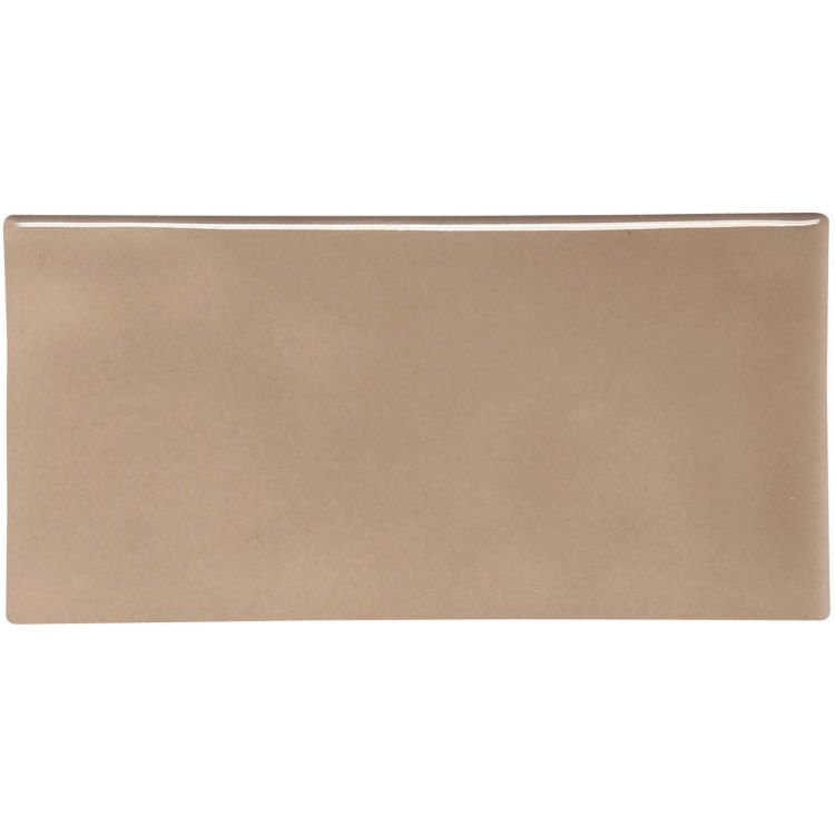 Rechteckige Keramikplatte in Taupe