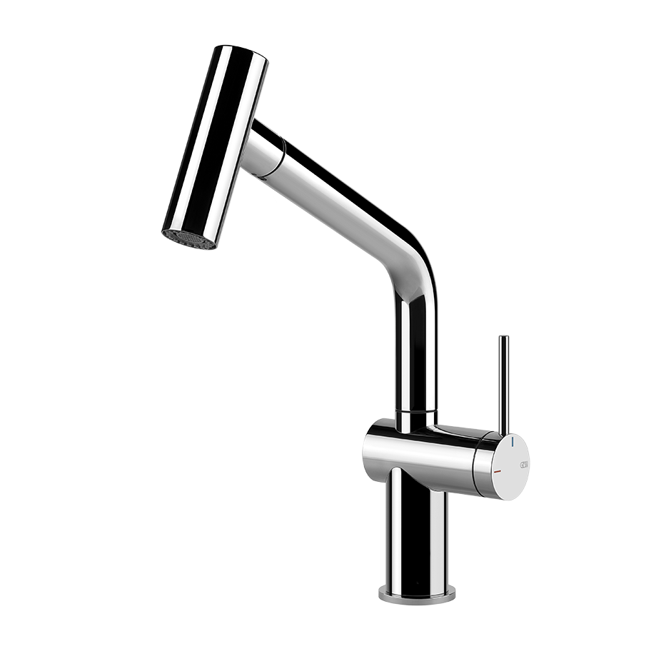 Moderne Einhebel-Küchenarmatur aus Chrom, schwenkbar