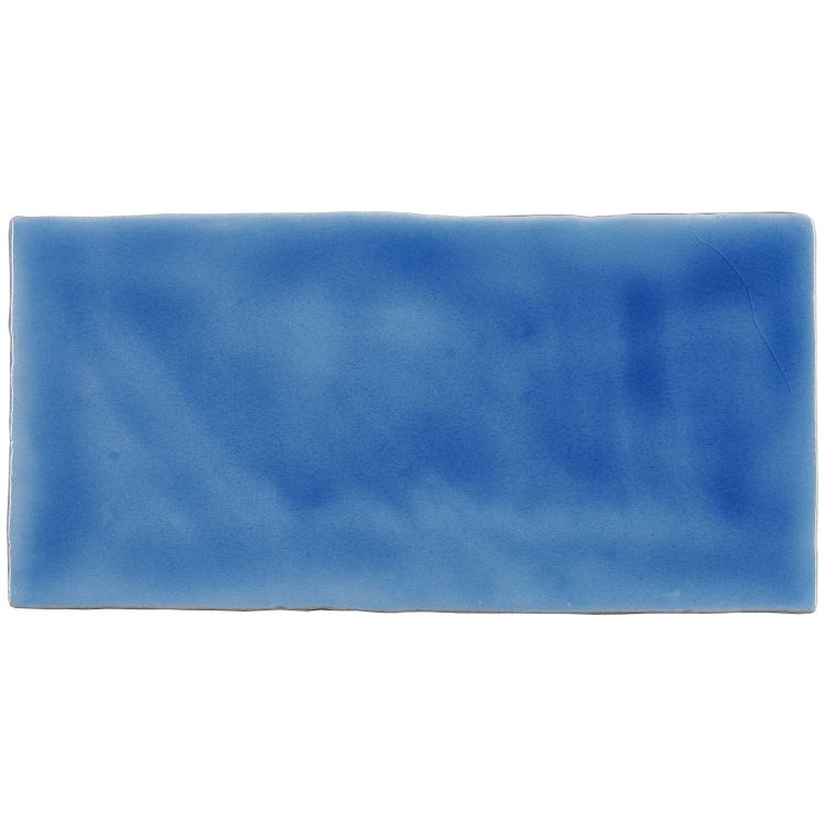 Blaue rechteckige Keramikfliese mit glatter Glasur