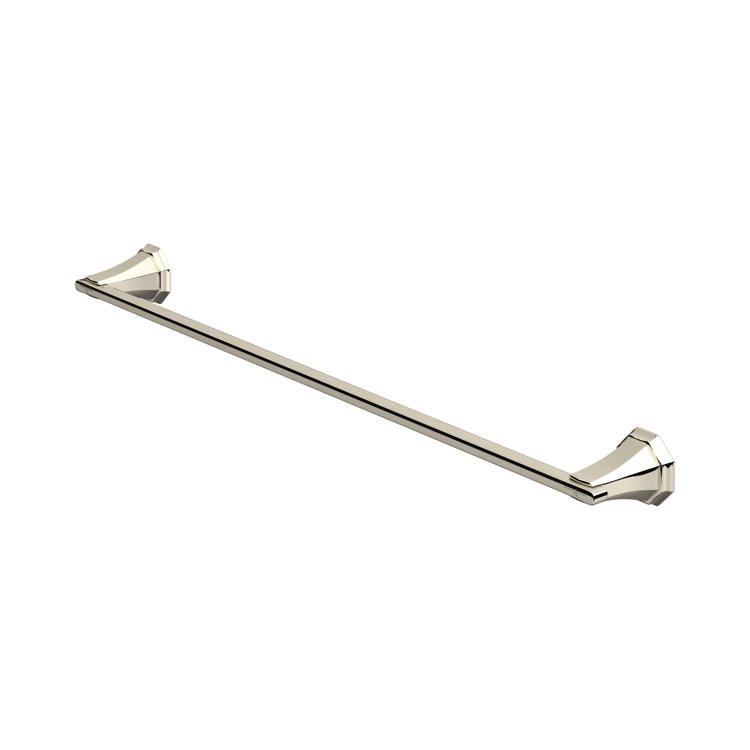 Wand-Handtuchstange aus poliertem Nickel, 60 cm, schlanke Stange mit dekorativen Wandhaltern – idealer Handtuchhalter fürs Bad