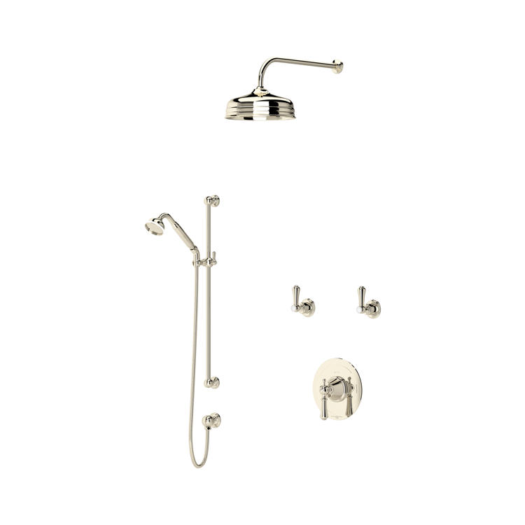 Perrin & Rowe Georgian Duschsystem Nr. 1 mit Regendusche, Handbrause und Thermostat