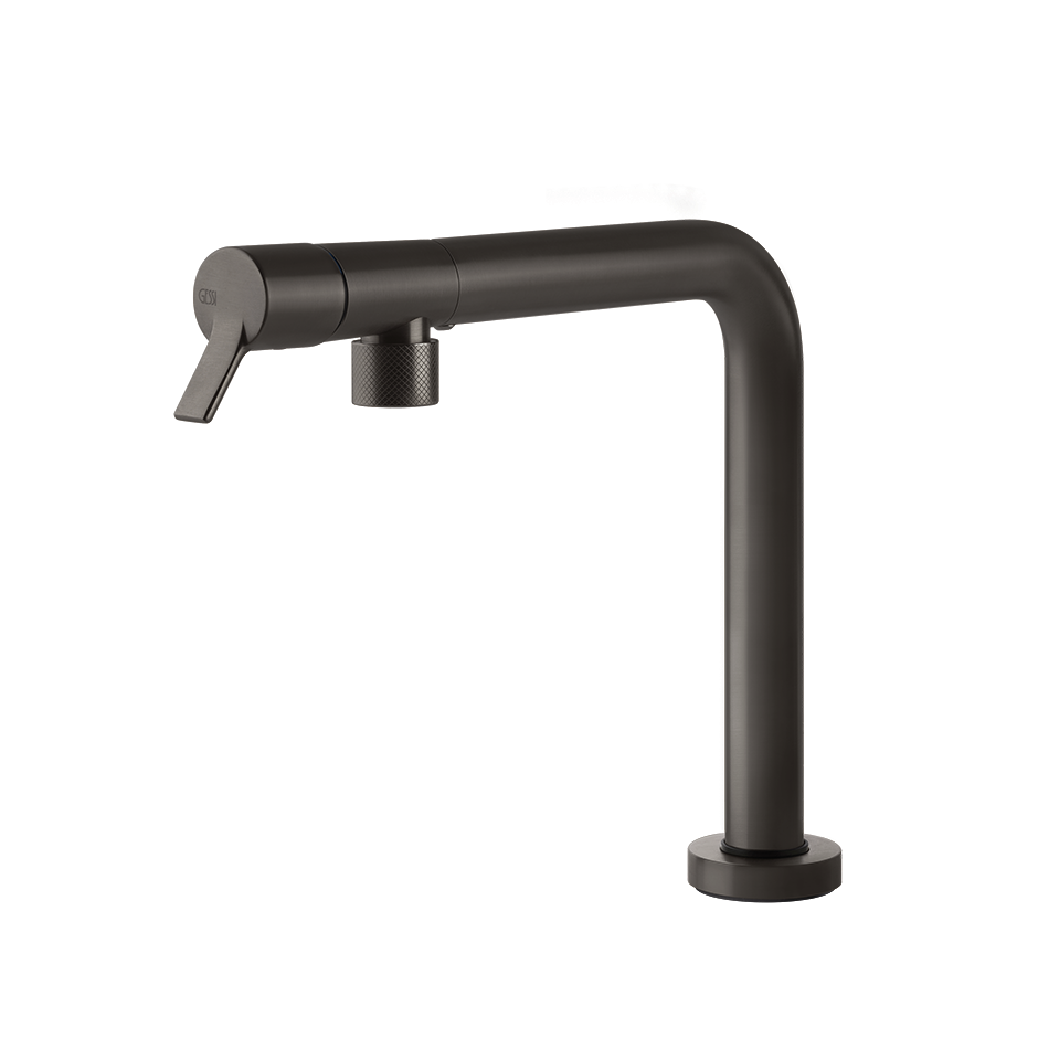 Schwarze Küchenarmatur, Einhebel, schwenkbarer Auslauf