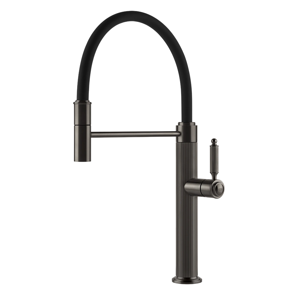 Moderne Küchenarmatur schwarz mit flexibler Ausziehbrause