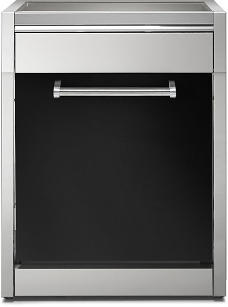 Edelstahl-Unterschrank mit Schublade und Handtuchhalter, geeignet für moderne Outdoor-Küchen