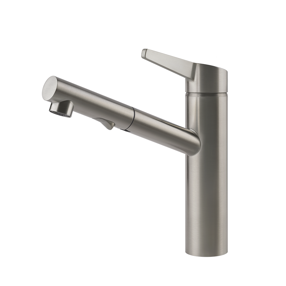 Einhebelmischer Küche aus Edelstahl, ausziehbar