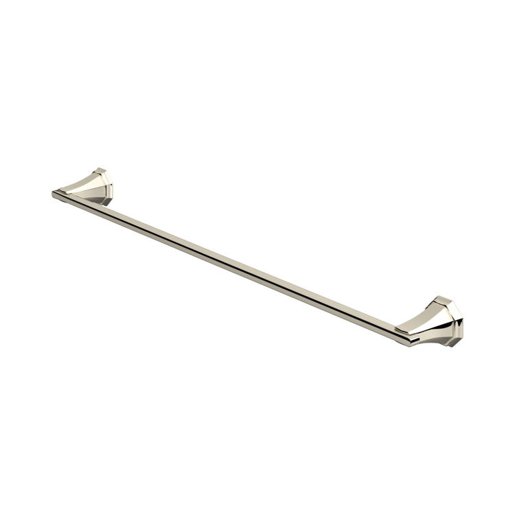 Eleganter Handtuchhalter zur Wandmontage aus poliertem Nickel; stabile Handtuchstange für das Badezimmer mit modernem Design und facettierten Wandhaltern