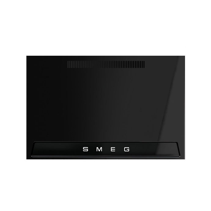 Smeg Wärmeschublade in Schwarz – modernes Küchengerät zum Warmhalten von Speisen Frontansicht einer schwarzen Smeg Wärmeschublade mit Logo, geeignet zum Warmhalten von Speisen in der Küche