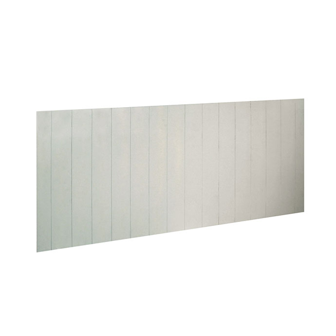Weiße Spanplatten-Rückwand für Schränke, mit senkrechter Nutfräsung, vielseitig einsetzbar Weiße Rückwand aus Spanplatte mit senkrechten Nuten, geeignet für Möbelbau, Regale oder Schränke