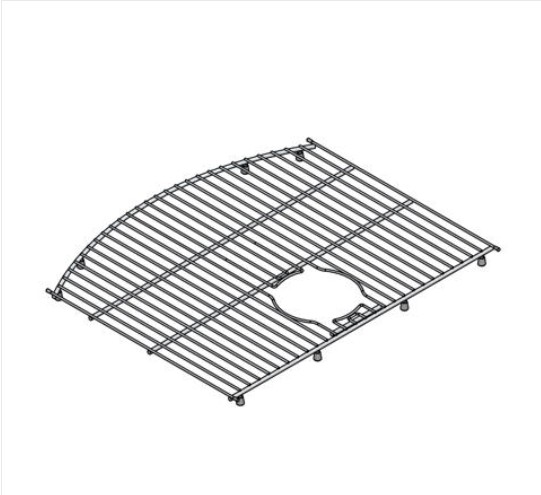 Viertelrundes Edelstahl-Grillrost mit zentraler Aussparung, stabiler Ersatzrost für runde Grills; hitzebeständig, leicht zu reinigen, ideal zum direkten und indirekten Grillen