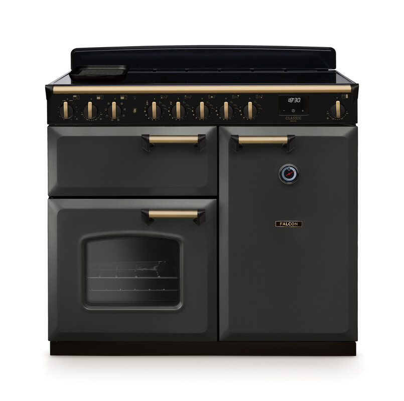 Falcon Classic 90 Range Cooker mit Induktion, Schwarz/Gold