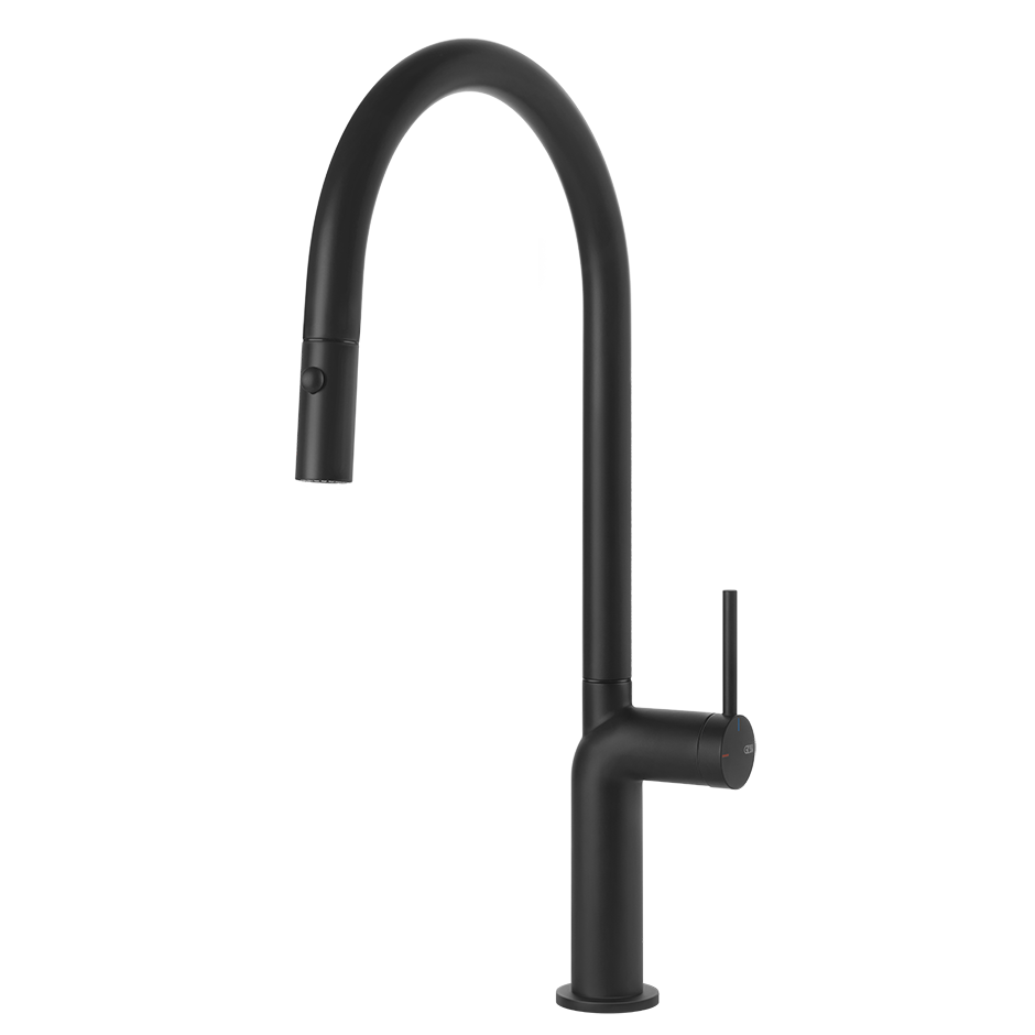 Einhebel Küchenarmatur schwarz matt mit Ausziehbrause