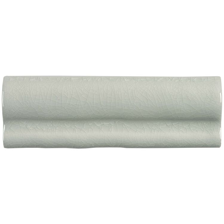 Glasierte Keramik-Bordüre mit Craquelé, grau