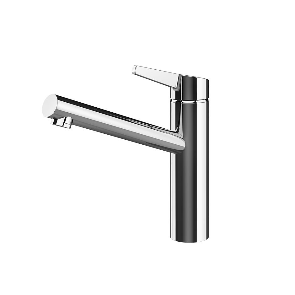 Chrom Einhebel-Küchenarmatur mit geradem Auslauf
