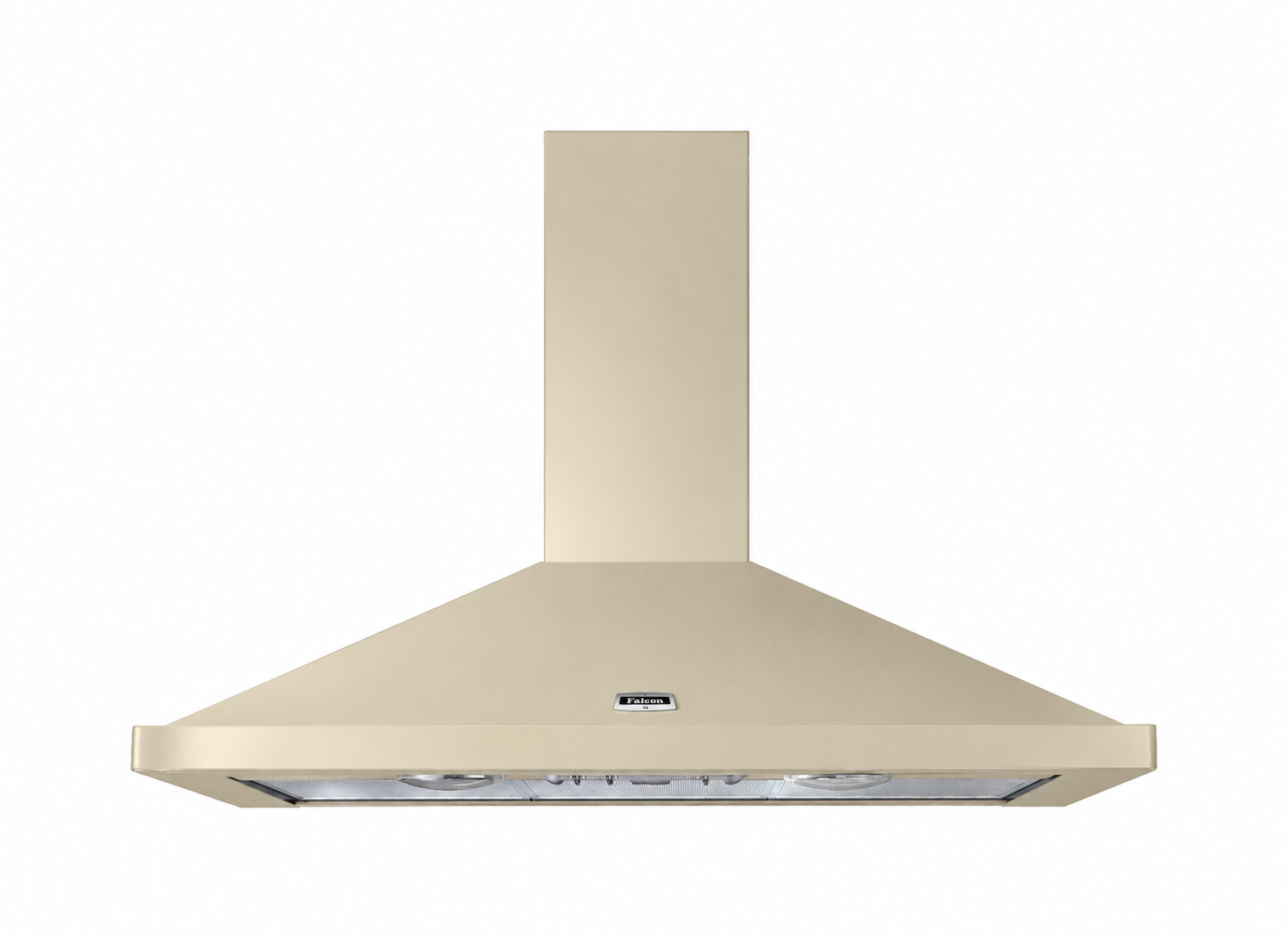 Beige Wand-Dunstabzugshaube 90 cm, pyramidenförmige Kaminhaube aus Edelstahl mit LED-Beleuchtung, Tastenbedienung und spülmaschinenfesten Metallfettfiltern; ideal für effizienten Abzug von Kochdünsten