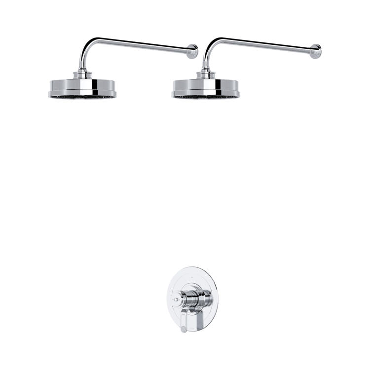 Perrin & Rowe Armstrong Duschsystem Nr. 2 mit zwei Kopfbrausen und Unterputz-Thermostat