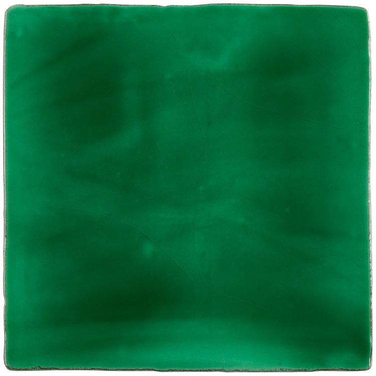 Grüne glasierte Keramikfliese, quadratisch