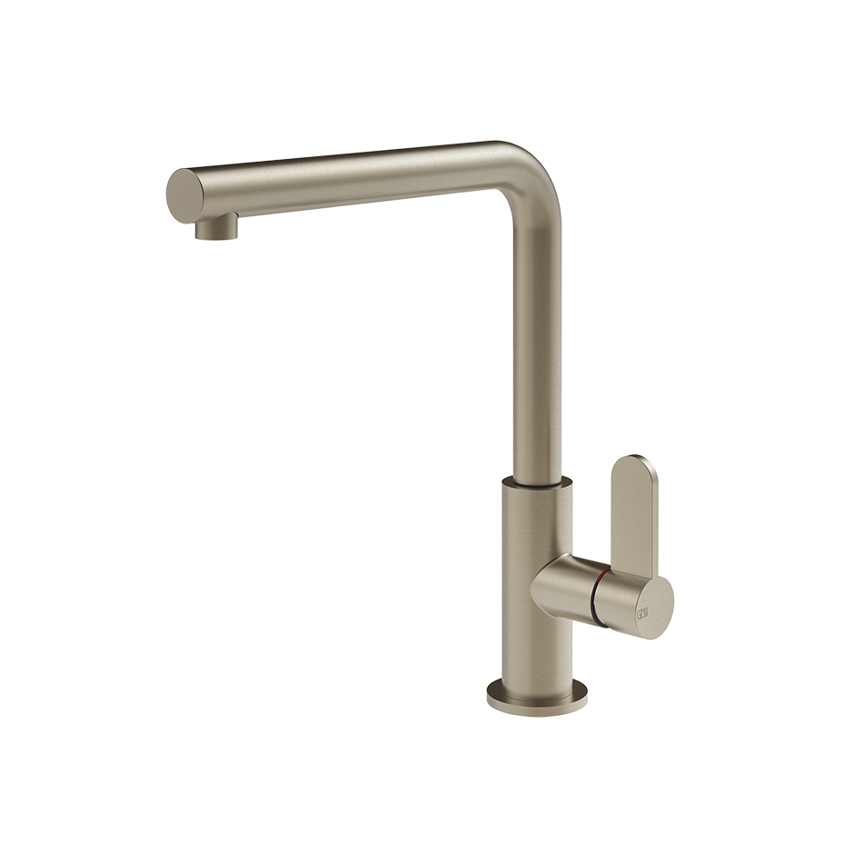 Einhebel-Küchenarmatur, L-Auslauf, Edelstahl gebürstet