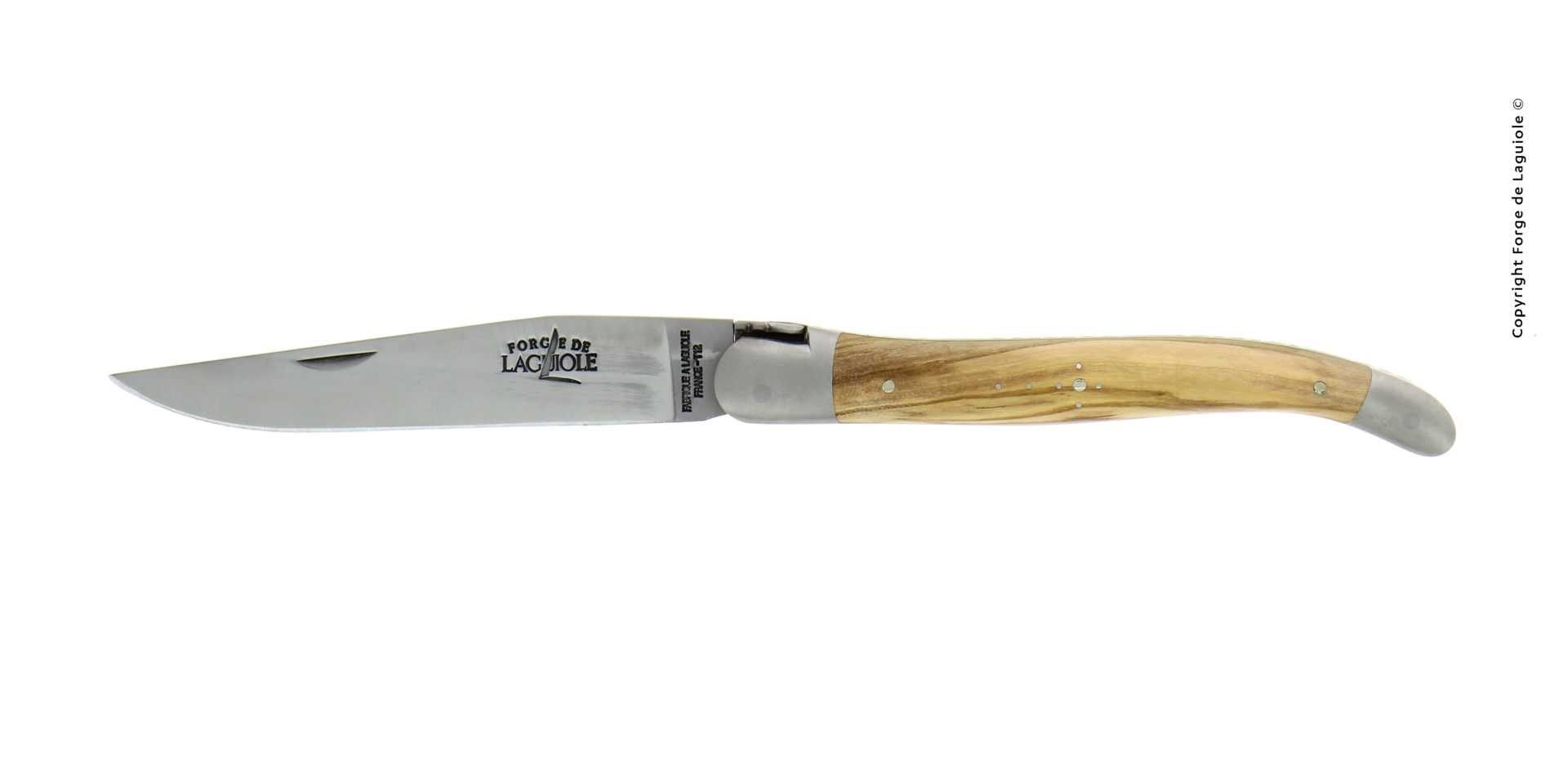 Laguiole Taschenmesser mit Olivenholzgriff – handgefertigt aus Frankreich Edles Laguiole Taschenmesser mit Klinge aus Edelstahl und Griff aus Olivenholz, traditionell gefertigt von Forge de Laguiole