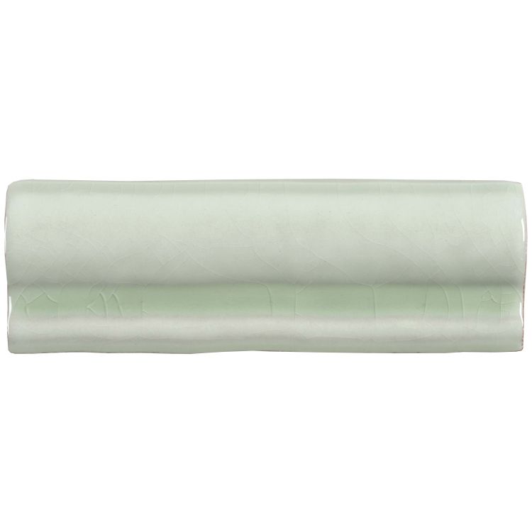 Glasierte mintgrüne Keramik-Bordüre mit Craquelé