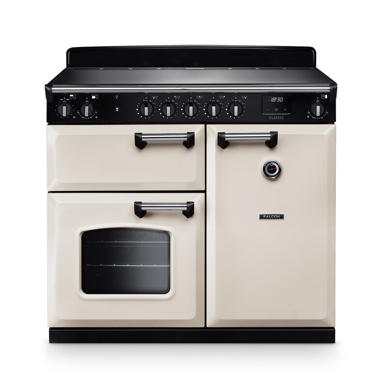 Falcon Classic 90 Induktionsherd in Creme mit Backofen