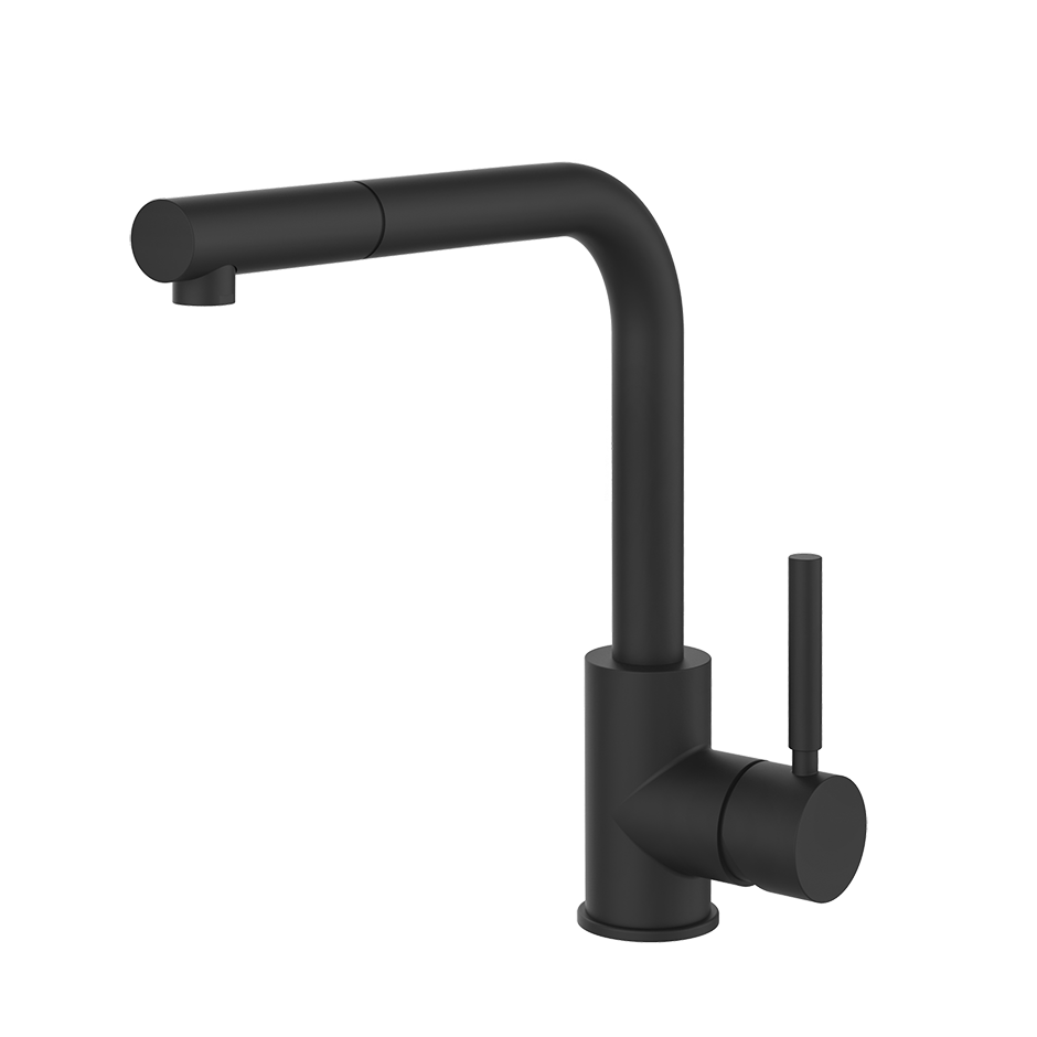 Gessi Neutron Küchenarmatur, 360° Auslauf, Einhebel, schwarz