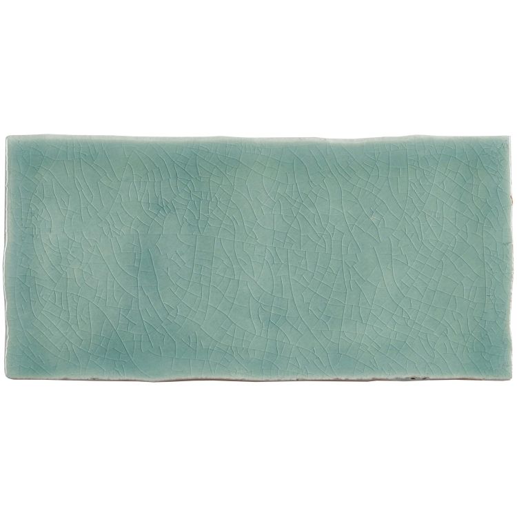 Rechteckige türkisfarbene Crackle-Keramikfliese