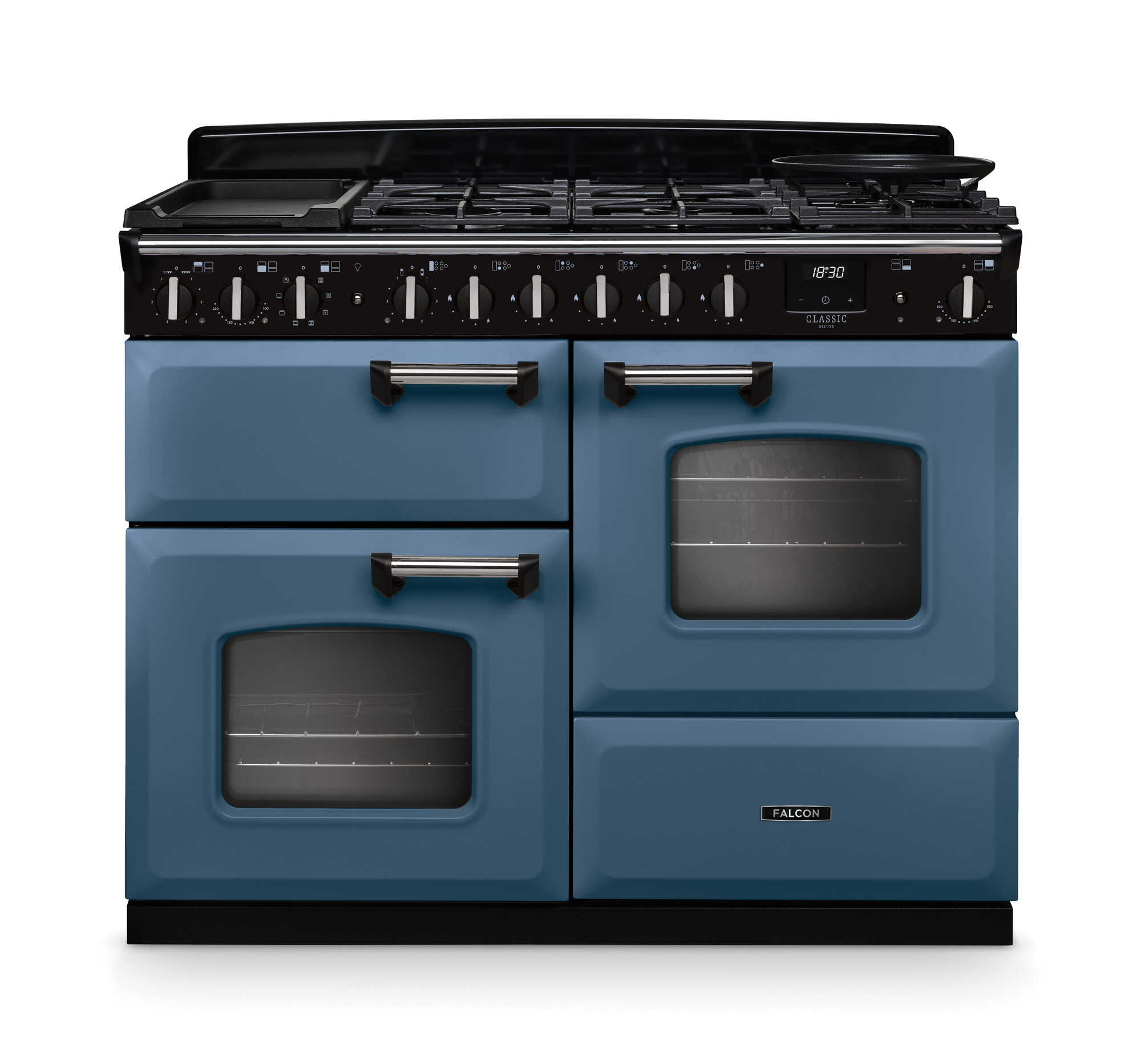 Standherd mit Gasfeld, 3 Öfen, blau – Falcon Classic 110