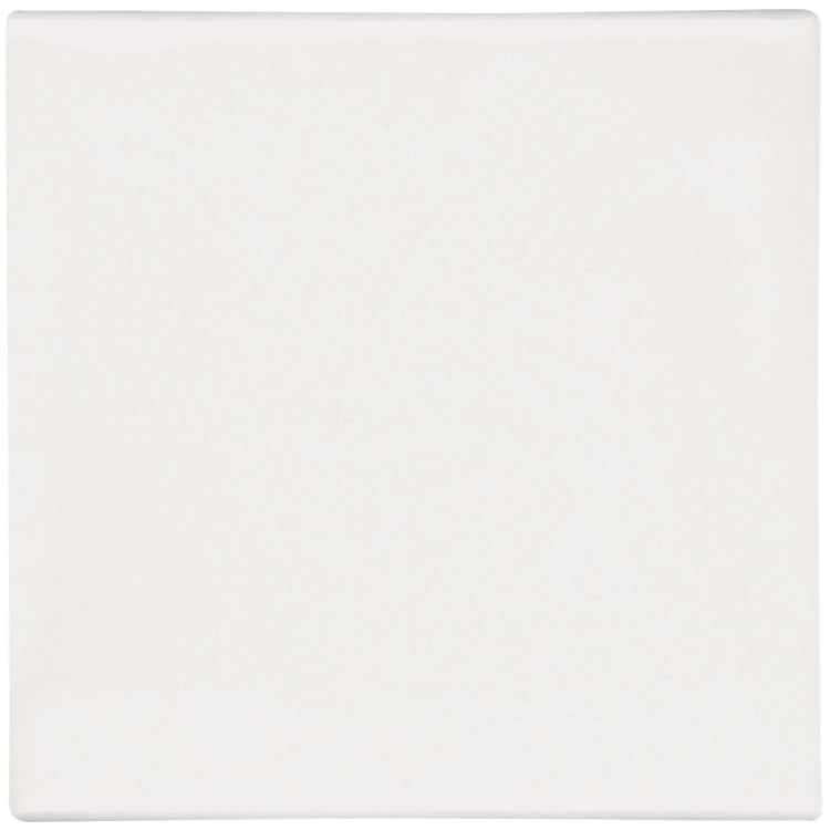 Quadratische Keramikfliese, weiß glasiert, 10x10 cm