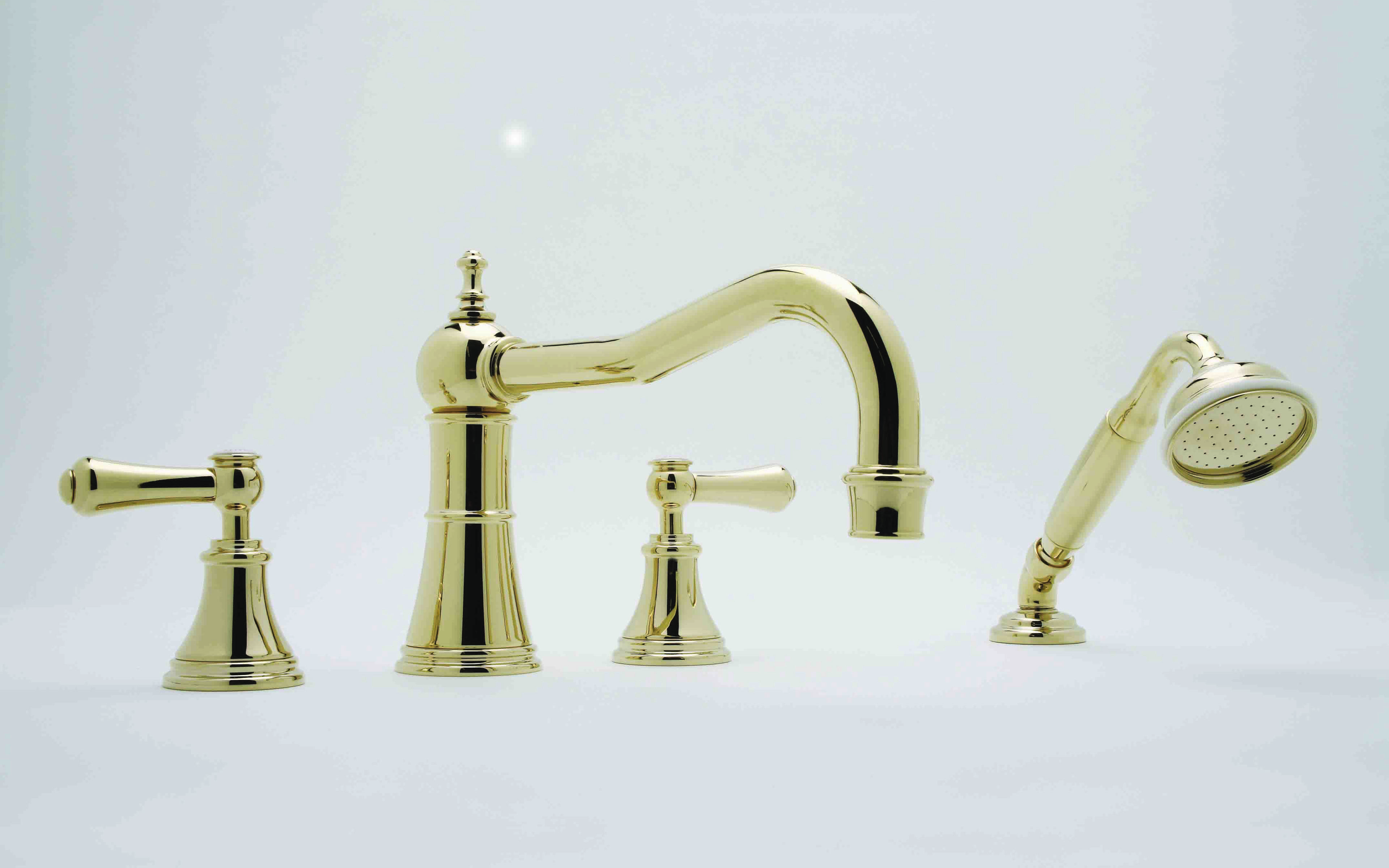 Perrin & Rowe Georgian 3747 4-Loch Wannenarmatur für Aufsatzmontage mit Handbrause