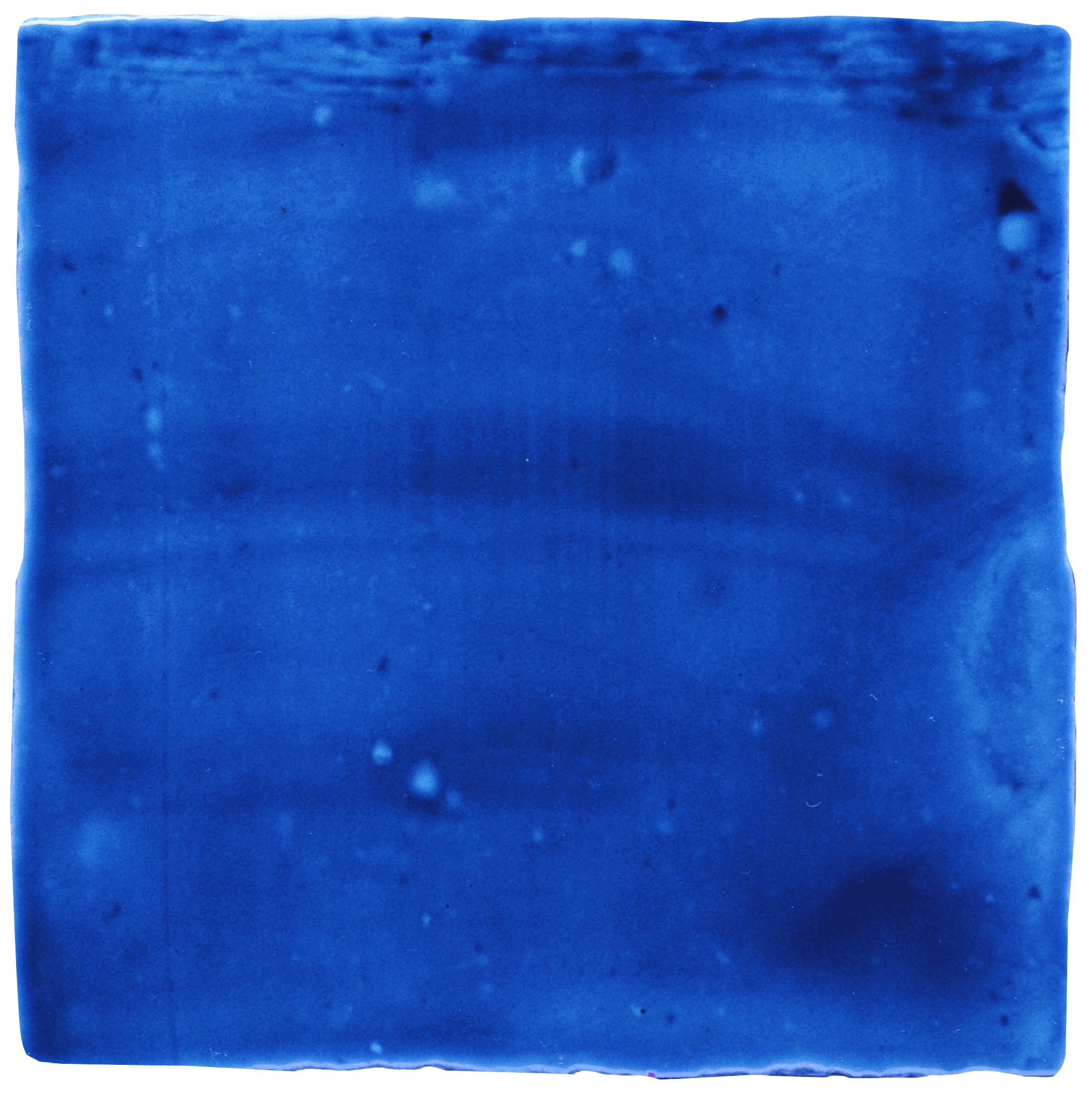Blau glasierte Keramikfliese 10x10 cm, kobaltblau
