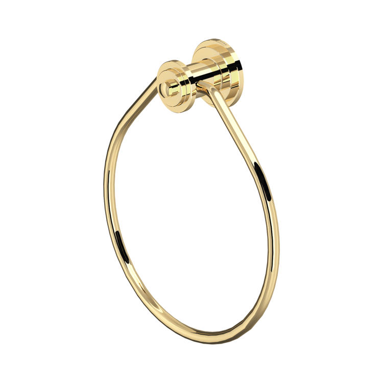Goldener Handtuchring aus Messing zur Wandmontage, glänzender runder Handtuchhalter für Badezimmer und Gäste-WC