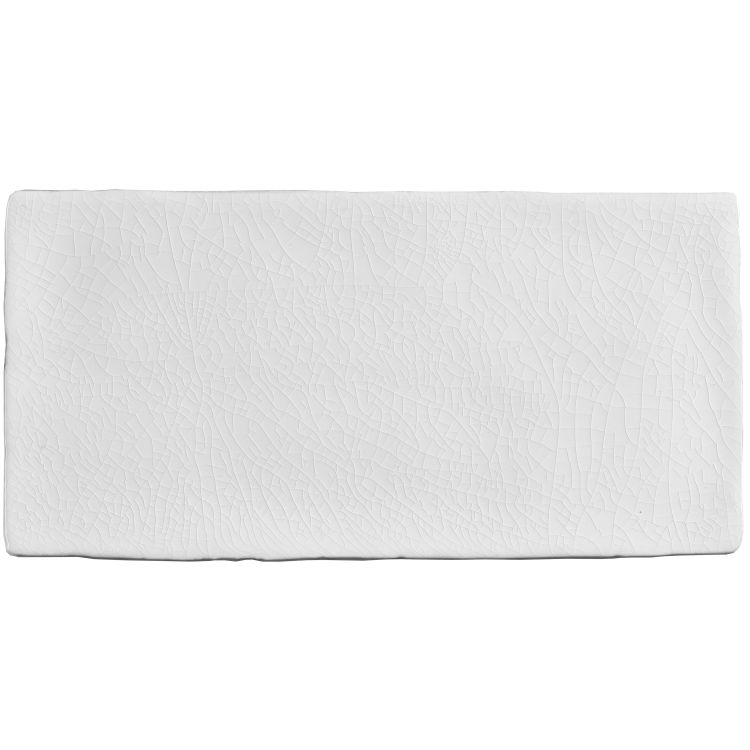 Weiße rechteckige Keramikplatte mit Craquelé