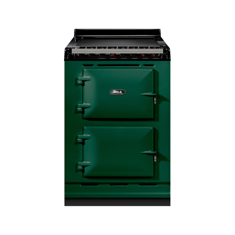 AGA Herd grün, 2 Backofentüren, moderner Landhausstil Küchenofen Grüner AGA Herd mit zwei Backofentüren im klassischen Design für die Küche
