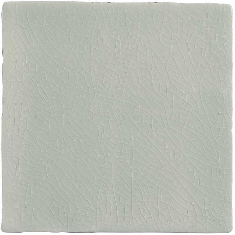 Quadratische Rissglasur-Fliese mintgrau 10x10 cm