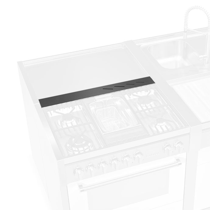 Edelstahlblende E für Kücheninseln