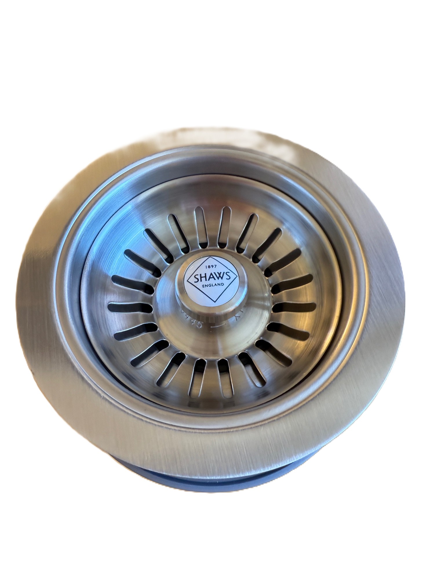 Edelstahl-Abflusssieb mit markantem Design von Shaws England, ideal für Küchen und Badezimmer