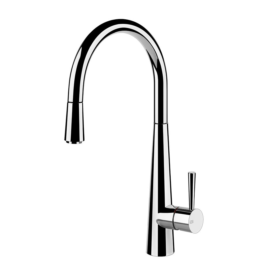 Elegante Chrom-Küchenarmatur, Einhebel, hoher Auslauf