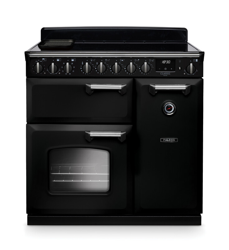 Schwarzer Falcon Classic Range Cooker mit Induktion, 110 cm