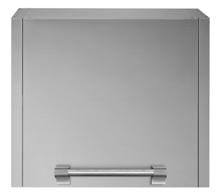 Edelstahl Einbau-Tür für Outdoor-Küche oder Grillstation, robuste Ausführung Quadratische Einbau-Tür aus Edelstahl mit Griff, ideal für Outdoor-Küchen oder Grillbereiche