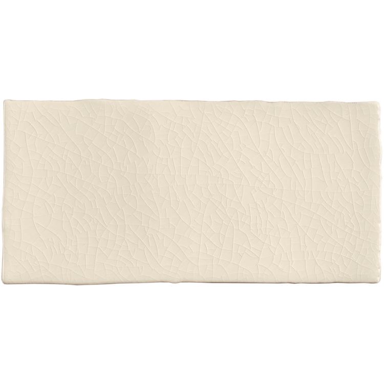 Keramikfliese creme, Craquelé-Optik, rechteckig 10x20 cm