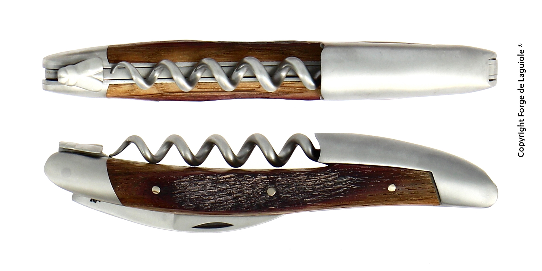 Laguiole Sommelier Kellnermesser mit Korkenzieher und Griff aus Holz Edles Laguiole Kellnermesser mit integriertem Korkenzieher und Holzgriff, ideal für Weinliebhaber