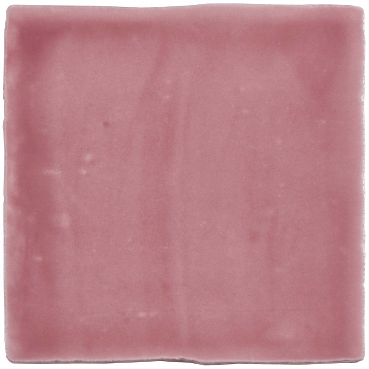 Quadratische rosa Fliese mit matter Glasur 10x10 cm