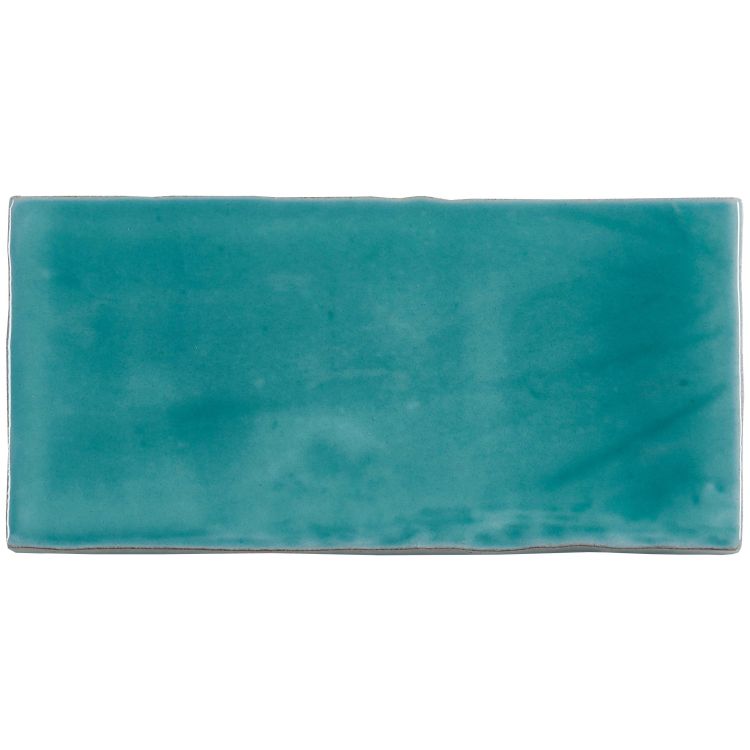 Türkise glasierte Keramik-Wandfliese, rechteckig