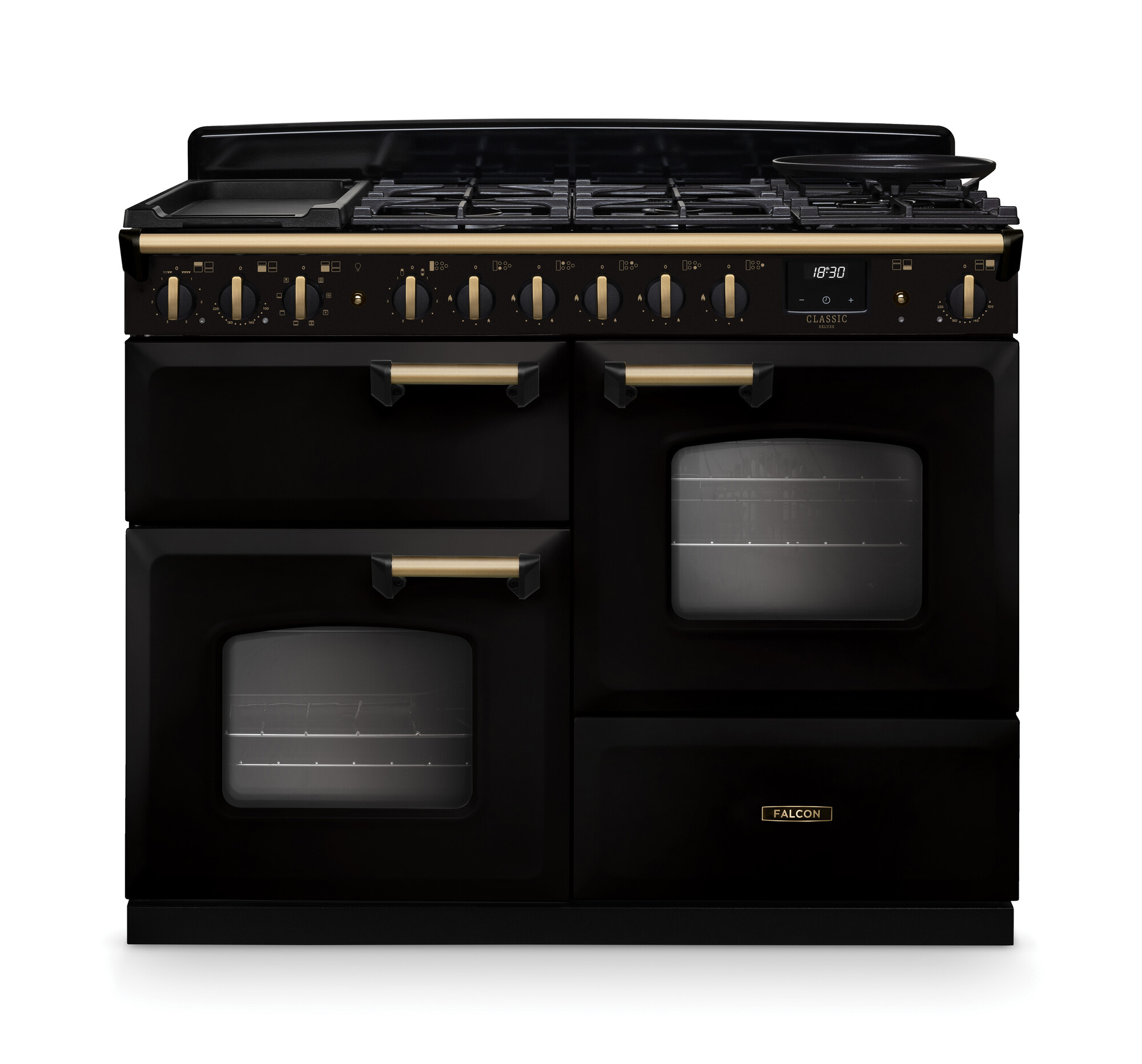 Schwarzer Falcon Classic Range Cooker mit 2 Öfen, Gas