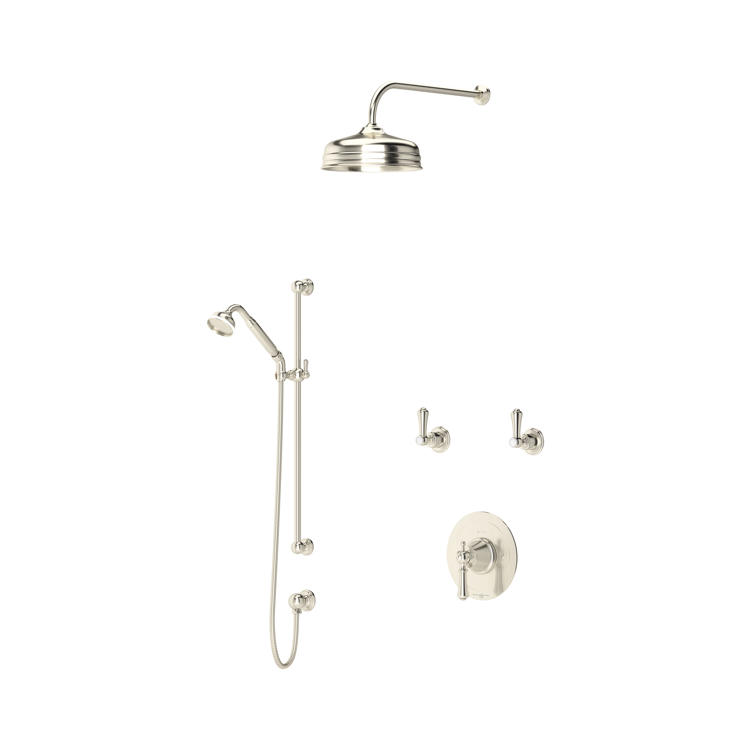 Perrin & Rowe Georgian Duschsystem Nr. 1 mit Regendusche, Handbrause und Thermostat