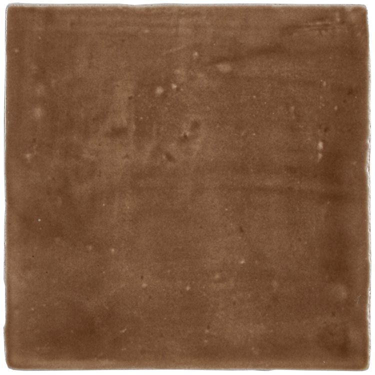 Quadratische Wandfliese braun, glasiert