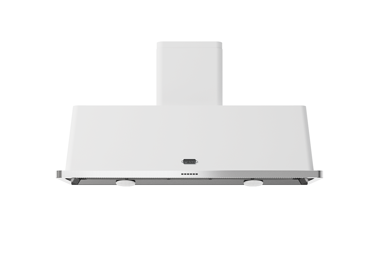 Weiße Dunstabzugshaube im modernen Design